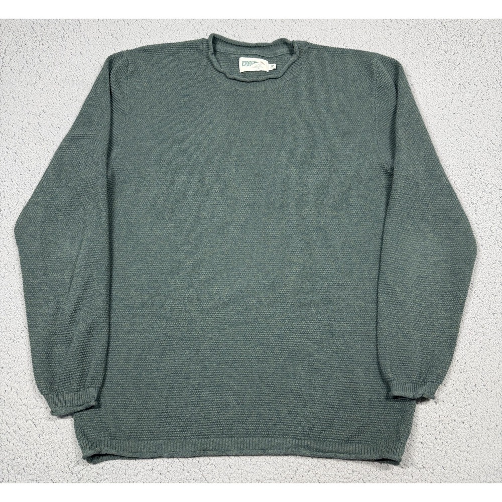 Wellen Sweater Mens 2XL Green Organic Cotton Cashmere‎ Crewneck Knit Pullover